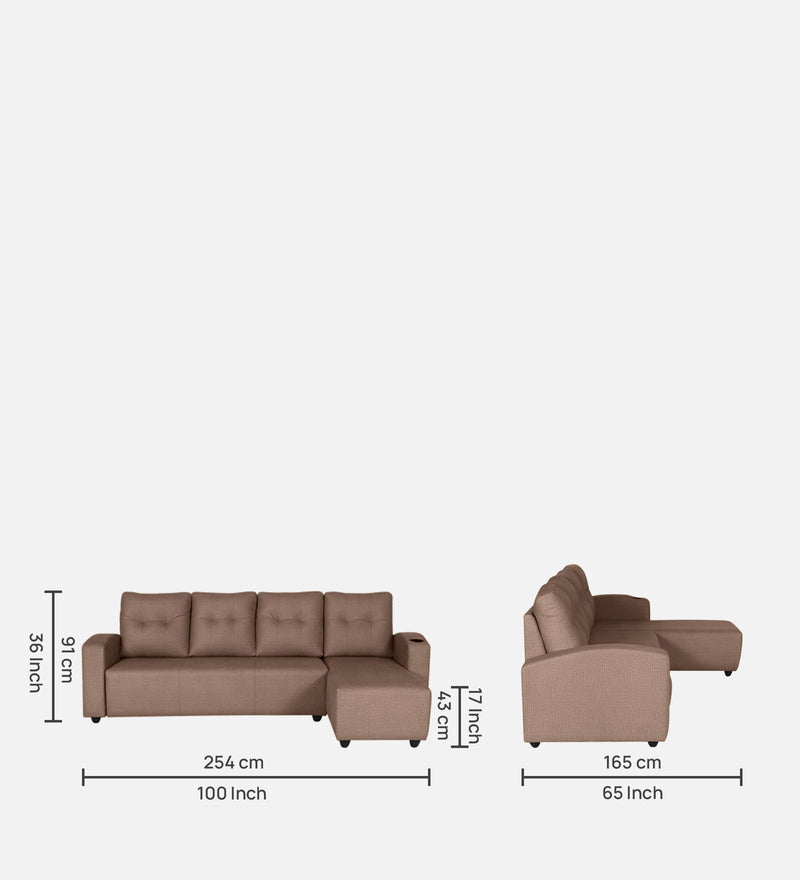 Topaz Fabric Sectional Sofa 6 Seater RHS/LHS