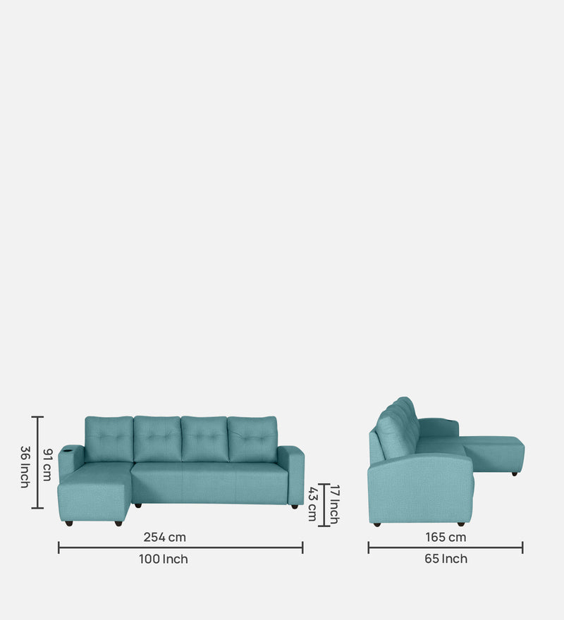 Topaz Fabric Sectional Sofa 6 Seater RHS/LHS