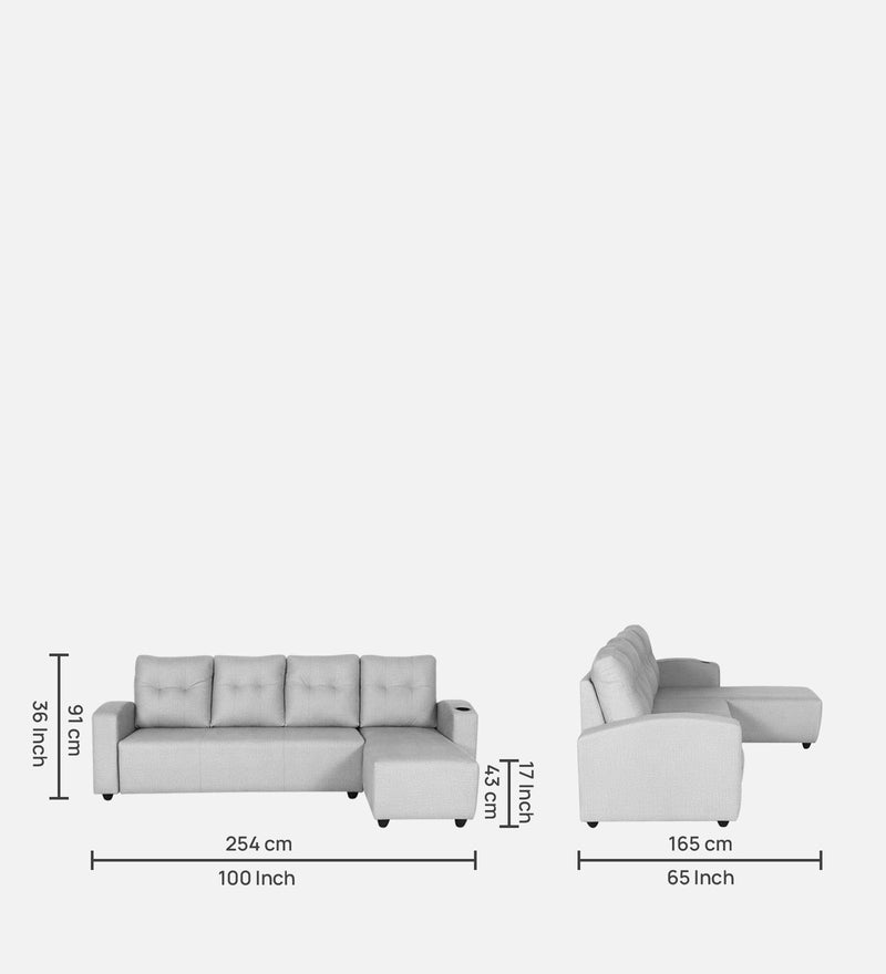 Topaz Fabric Sectional Sofa 6 Seater RHS/LHS