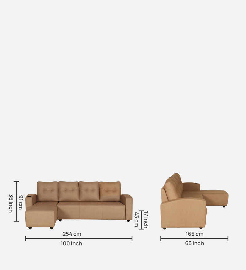 Topaz Fabric Sectional Sofa 6 Seater RHS/LHS