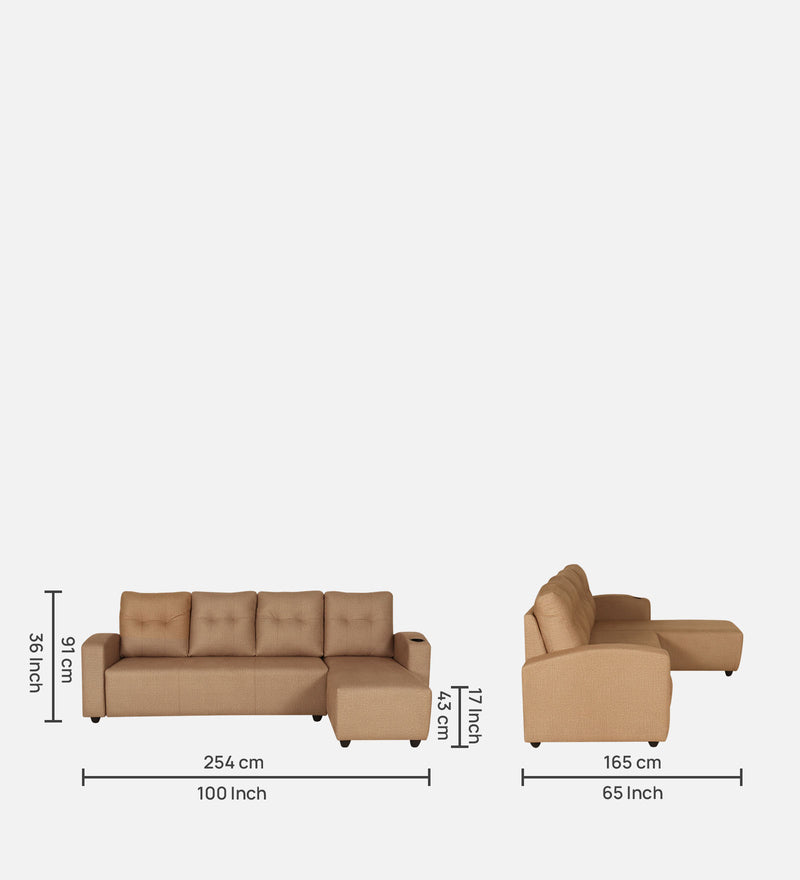 Topaz Fabric Sectional Sofa 6 Seater RHS/LHS