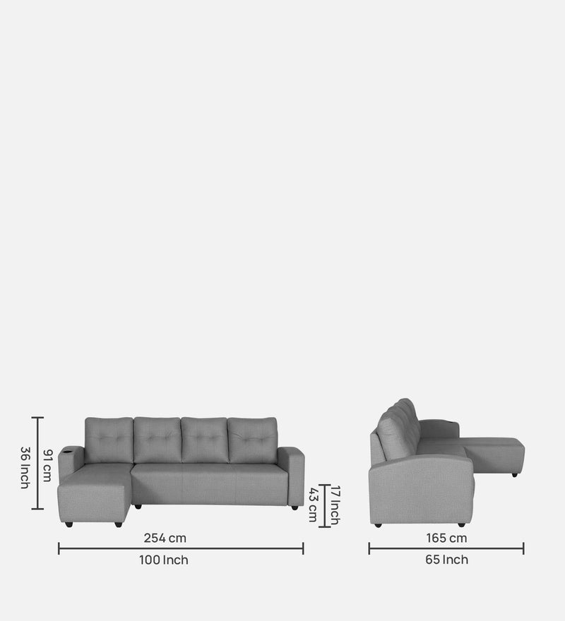 Topaz Fabric Sectional Sofa 6 Seater RHS/LHS