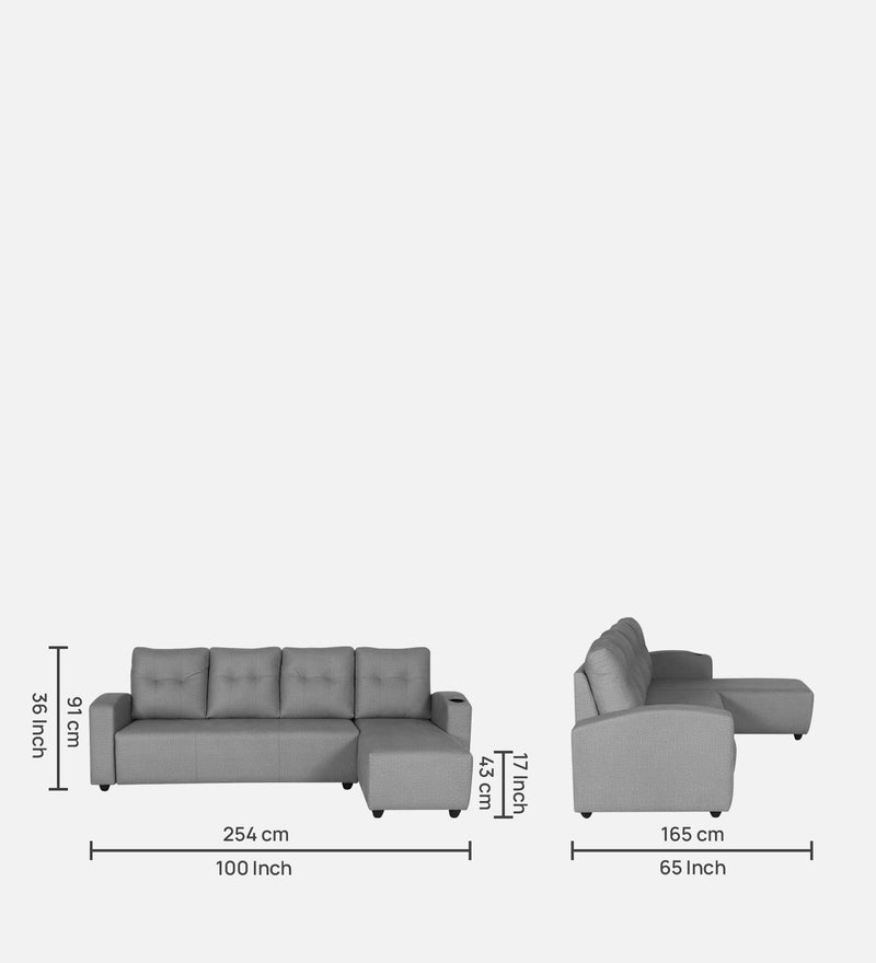 Topaz Fabric Sectional Sofa 6 Seater RHS/LHS