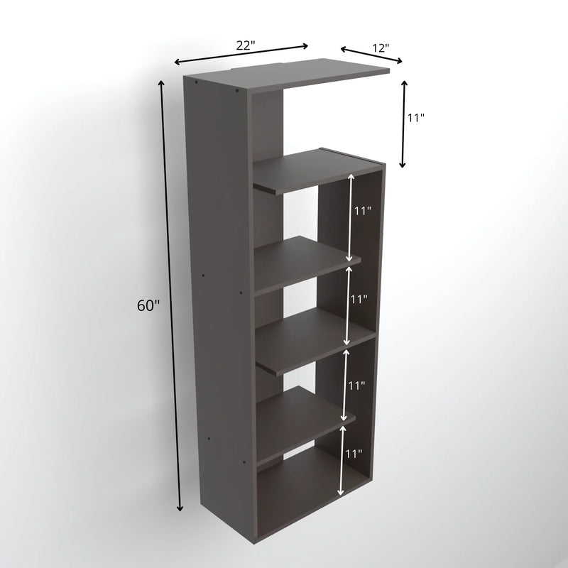 Toner Standard open Engineered Wood Open Book Shelf-Wenge
