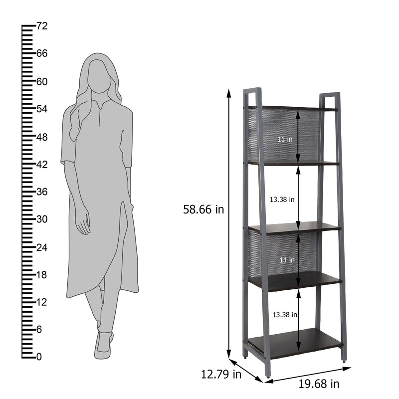 Westin Book shelf In Dark Wenge & Grey Colour