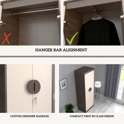 Calypso Engineered Wood 3 Door Wardrobe (Finish Color - Spiced Acacia, Knock Down)