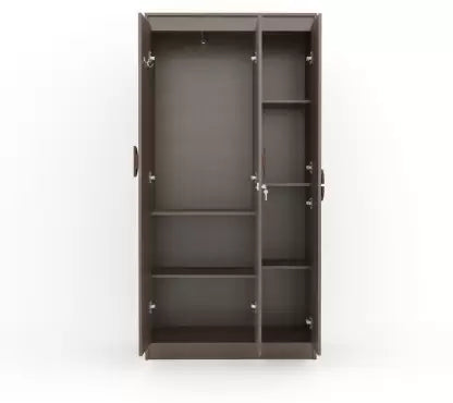 Calypso Engineered Wood 3 Door Wardrobe (Finish Color - Spiced Acacia, Knock Down)