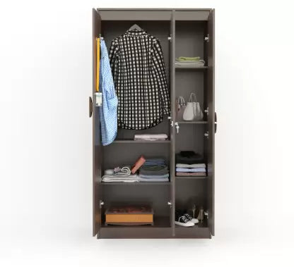 Calypso Engineered Wood 3 Door Wardrobe (Finish Color - Spiced Acacia, Knock Down)